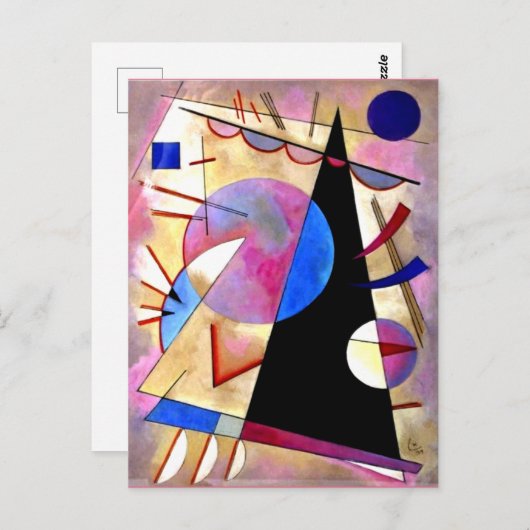 Kandinsky - Abstract Cubisme met Pinks en Blues Briefkaart (Voorkant / Achterkant)