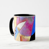 Kandinsky - Abstract Cubisme met Pinks en Blues Mok (Voorkant links)