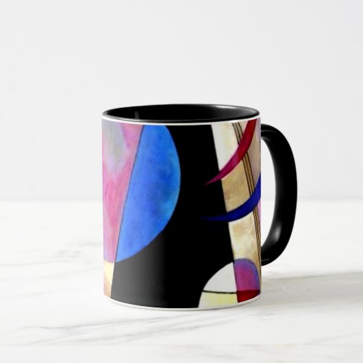Kandinsky - Abstract Cubisme met Pinks en Blues Mok (Voorkant rechts)