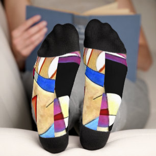 Kandinsky - Abstract Cubisme met Pinks en Blues Sokken
