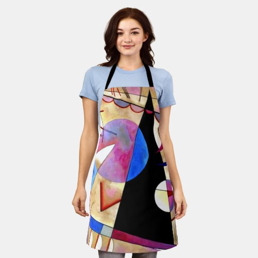 Kandinsky - Abstract Kubisme met Roze en Blauw Schort (Gedragen)