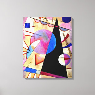 Kandinsky - Abstract Kubisme met Roze en Blauwen Canvas Afdruk