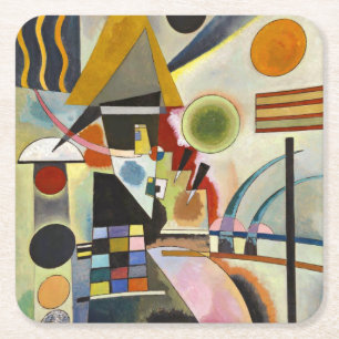 Kandinsky Abstract Kunstwerk Vierkante Kartonnen Onderzetter