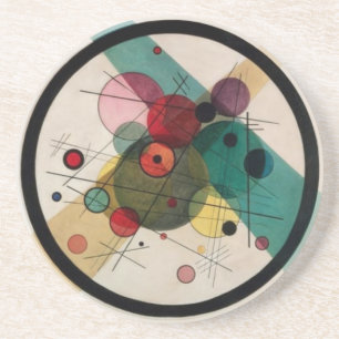 Kandinsky Abstracte cirkels in een cirkel Zandsteen Onderzetter