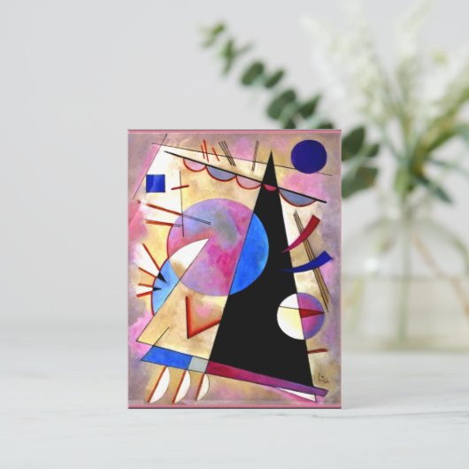 Kandinsky - Abstracte Cubisme met Pinks en Blues Briefkaart (Staand voorkant)