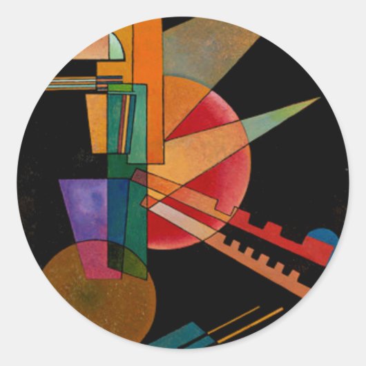 Kandinsky - Abstracte interpretatie Ronde Sticker (Voorkant)