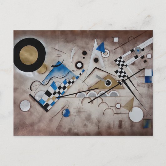Kandinsky abstracte schilderkunst midden eeuw mode briefkaart (Voorkant)
