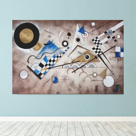 Kandinsky abstracte schilderkunst midden eeuw mode canvas afdruk (Insitu (Houten vloer))