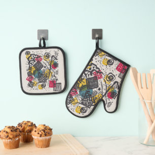 Kandinsky Bauhaus Abstract Geometrische Kleurrijke Ovenwant & Pannenlap Set