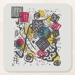 Kandinsky Bauhaus Abstract Geometrische Kleurrijke Vierkante Kartonnen Onderzetter