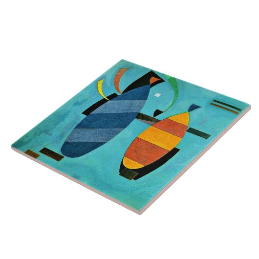 Kandinsky - Beide gestreept Tegeltje (Zijkant)