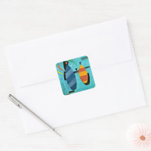 Kandinsky - Beide gestreept Vierkante Sticker