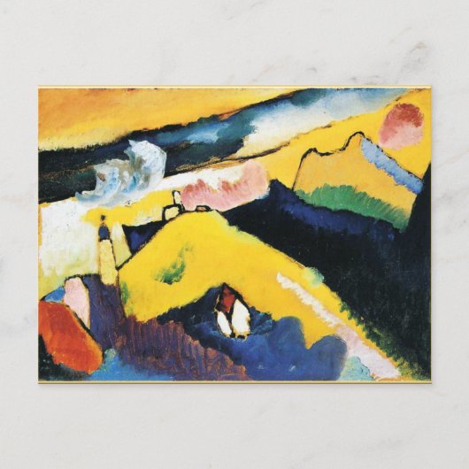 Kandinsky - Berg landschap met kerk Briefkaart (Voorkant)