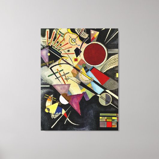 Kandinsky - Black accompanimant Canvas Afdruk (Voorkant)