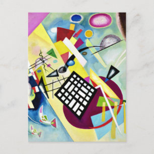 Kandinsky - Black Grid, populaire abstracte kunst, Briefkaart