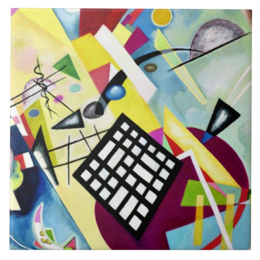 Kandinsky - Black Grid Tegeltje (Voorkant)