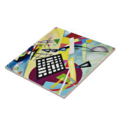 Kandinsky - Black Grid Tegeltje (Zijkant)