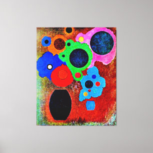 Kandinsky - Black Increasing Canvas Afdruk