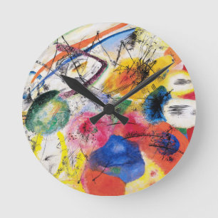 Kandinsky Black Lines Clock Ronde Klok