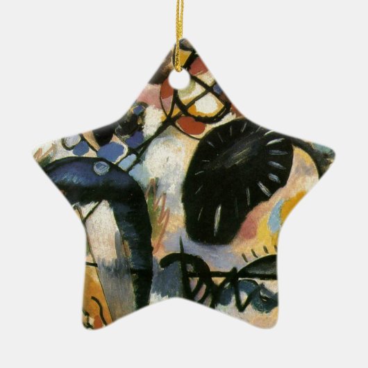 Kandinsky Black Spot Abstract Artwork Keramisch Ornament (Voorkant)