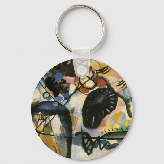 Kandinsky Black Spot Abstract Artwork Sleutelhanger (Voorkant)