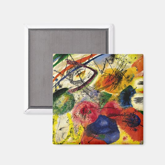 Kandinsky - Black Strokes Magneet (Voorkant / Achterkant)