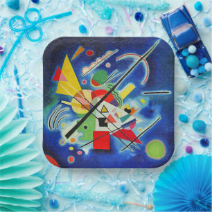 Kandinsky - Blauwe Schilderij Papieren Bordje