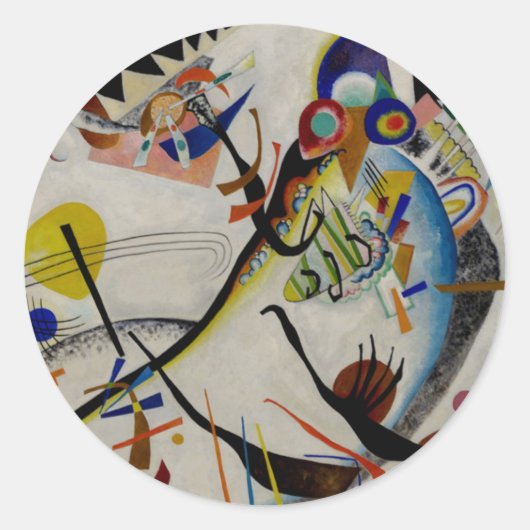 Kandinsky Blue Segment Ronde Sticker (Voorkant)