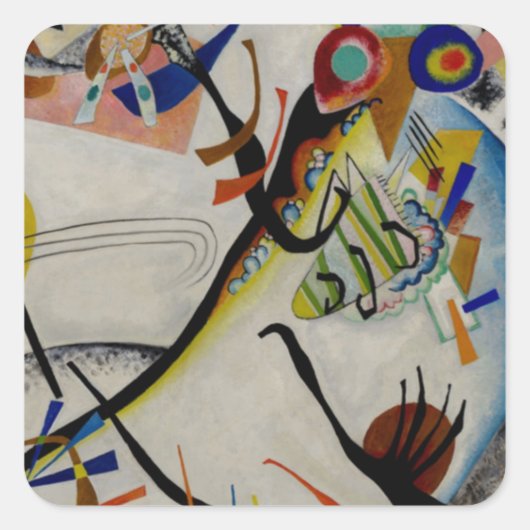 Kandinsky Blue Segment Vierkante Sticker (Voorkant)