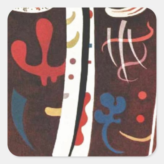 Kandinsky Brown with Supplement Abstract Vierkante Sticker (Voorkant)