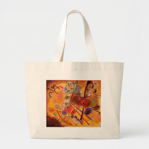 Kandinsky Brown Yellow Red Blue Grote Tote Bag