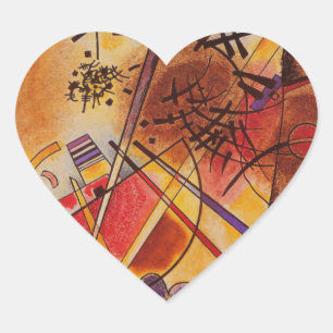 Kandinsky Brown Yellow Red Blue Hart Sticker