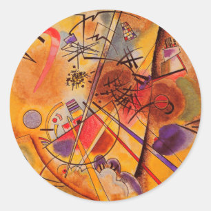 Kandinsky Brown Yellow Red Blue Ronde Sticker