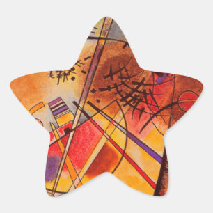 Kandinsky Brown Yellow Red Blue Ster Sticker