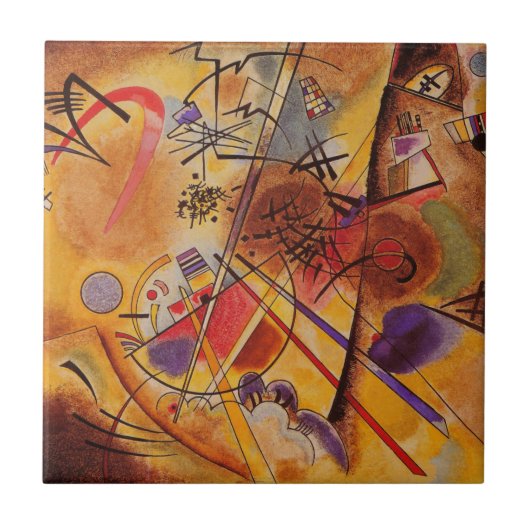 Kandinsky Brown Yellow Red Blue Tegeltje (Voorkant)