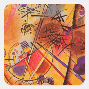 Kandinsky Brown Yellow Red Blue Vierkante Sticker