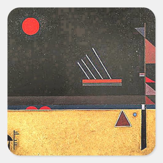 Kandinsky - Brownish, abstracte kunst Vierkante Sticker (Voorkant)
