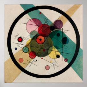 Kandinsky-cirkelposter in een cirkelvormige schild poster