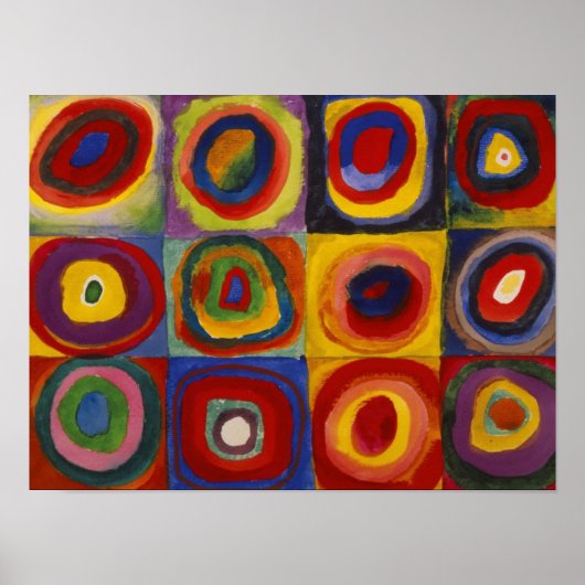 Kandinsky Color Study of Carré Circles Poster (Devant)