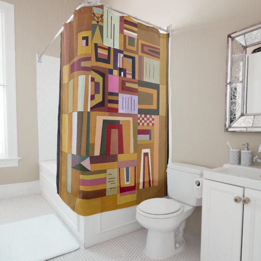 Kandinsky - Compensatie Roos Douchegordijn (In situ)