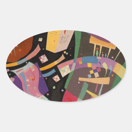Kandinsky Compositie 10 Abstract schilderen Ovale Sticker (Voorkant)