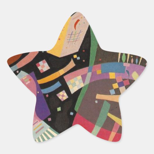 Kandinsky Compositie 10 Abstract schilderen Ster Sticker (Voorkant)