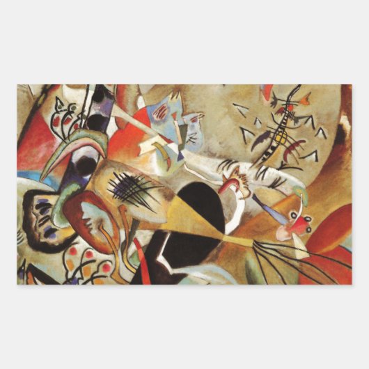 Kandinsky Compositie Abstract Rechthoekige Sticker (Voorkant)