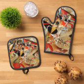 Kandinsky Composition Abstract schilderen Ovenwant & Pannenlap Set (Top down)