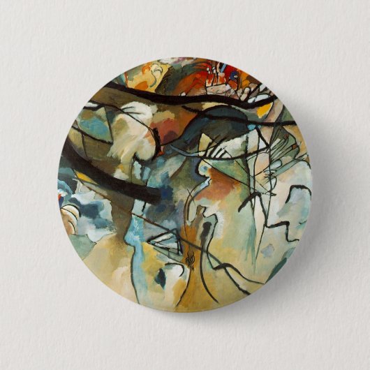 Kandinsky Composition V Abstract schilderen Ronde Button 5,7 Cm (Voorkant)
