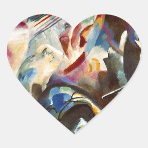 Kandinsky Composition VI Abstract schilderen Hart Sticker