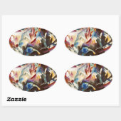 Kandinsky Composition VI Abstract schilderen Ovale Sticker (Vel)