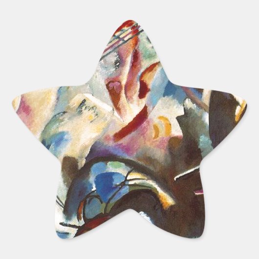Kandinsky Composition VI Abstract schilderen Ster Sticker (Voorkant)