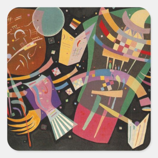 Kandinsky Composition X Abstract Kunstwerk Vierkante Sticker (Voorkant)
