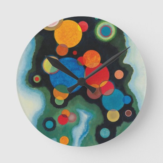 Kandinsky Deepened Impulse Abstracte Oil op Canvas Ronde Klok (Voorkant)